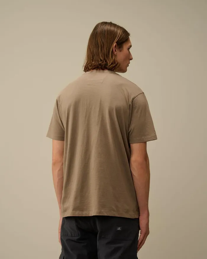 CP Company Tshirts and Polo 301 Jersey Logo Label TShirt Walnut Beige 8211 Man