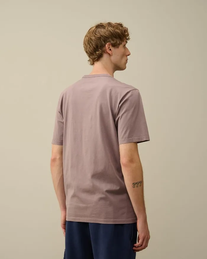 CP Company Tshirts and Polo Mercerized 702 Jersey Gasato Logo Patch TShirt Purple Dove 8211 Man