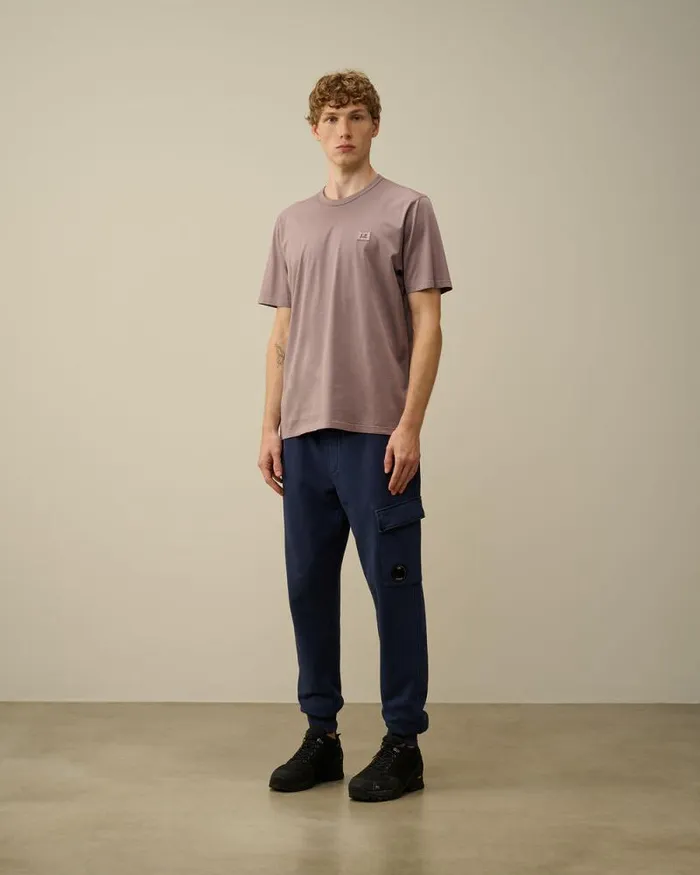 CP Company Tshirts and Polo Mercerized 702 Jersey Gasato Logo Patch TShirt Purple Dove 8211 Man