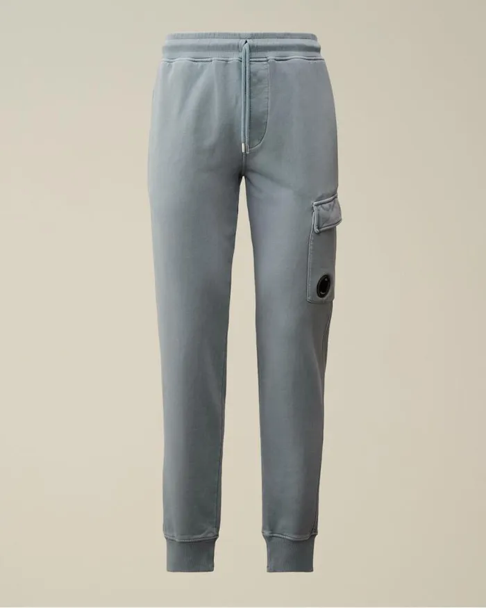 CP Company Tracksuits and Shorts Brushed And Emerized Diagonal Fleece Cargo Sweatpants Flint Stone Blue 8211 Man