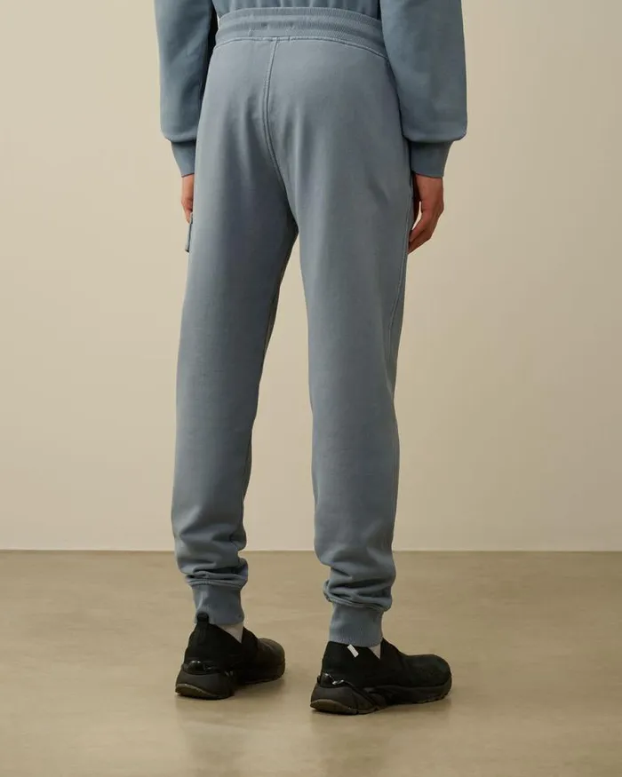 CP Company Tracksuits and Shorts Brushed And Emerized Diagonal Fleece Cargo Sweatpants Flint Stone Blue 8211 Man