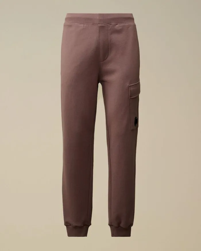 CP Company Tracksuits and Shorts Diagonal Raised Fleece Cargo Sweatpants Purple Dove 8211 Man
