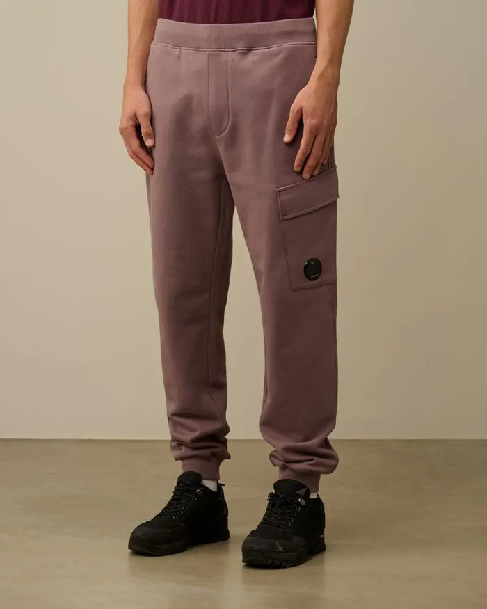 CP Company Tracksuits and Shorts Diagonal Raised Fleece Cargo Sweatpants Purple Dove 8211 Man
