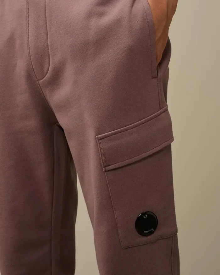 CP Company Tracksuits and Shorts Diagonal Raised Fleece Cargo Sweatpants Purple Dove 8211 Man
