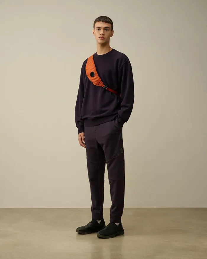 CP Company Tracksuits and Shorts Diagonal Raised Fleece Lens Sweatpants Nightshade Purple 8211 Man