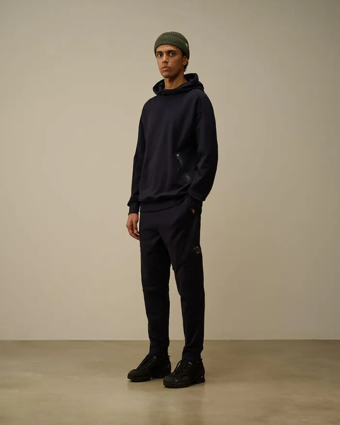CP Company Tracksuits and Shorts Diagonal Raised Fleece Lens Sweatpants Total Eclipse Blue 8211 Man