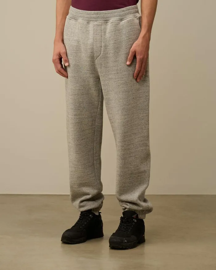 CP Company Tracksuits and Shorts Japanese Mlange Fleece Logo Sweatpants Greystone Melange 8211 Man