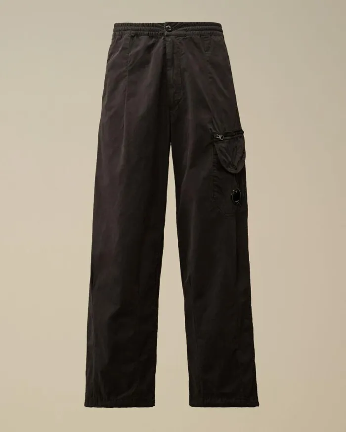 CP Company Trousers Microreps Boxy Lens Cargo Pants Black Sand 8211 Man
