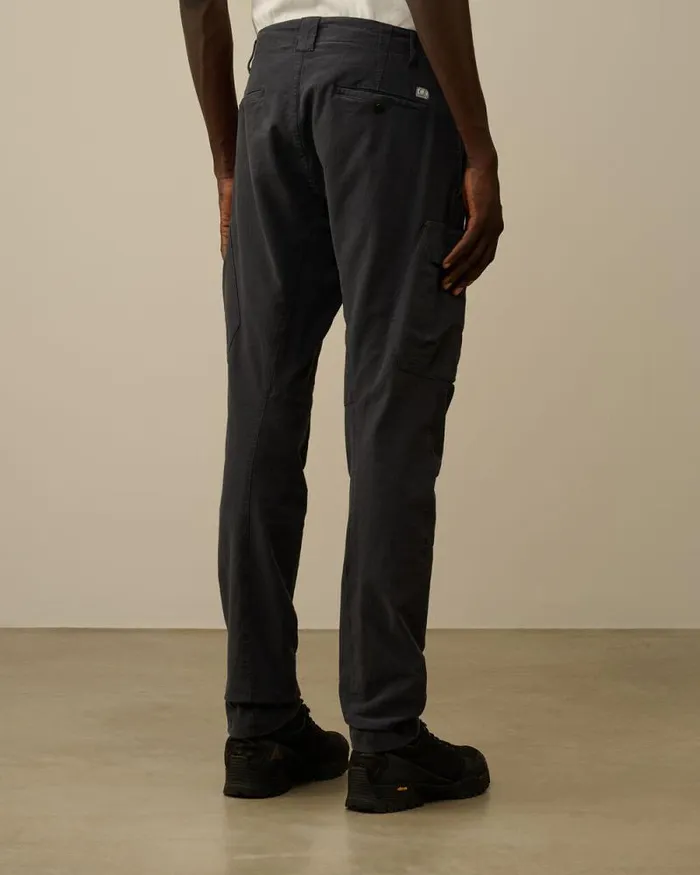 CP Company Trousers Ottoman Stretch Emerized Ergonomic Cargo Pants Black Sand 8211 Man