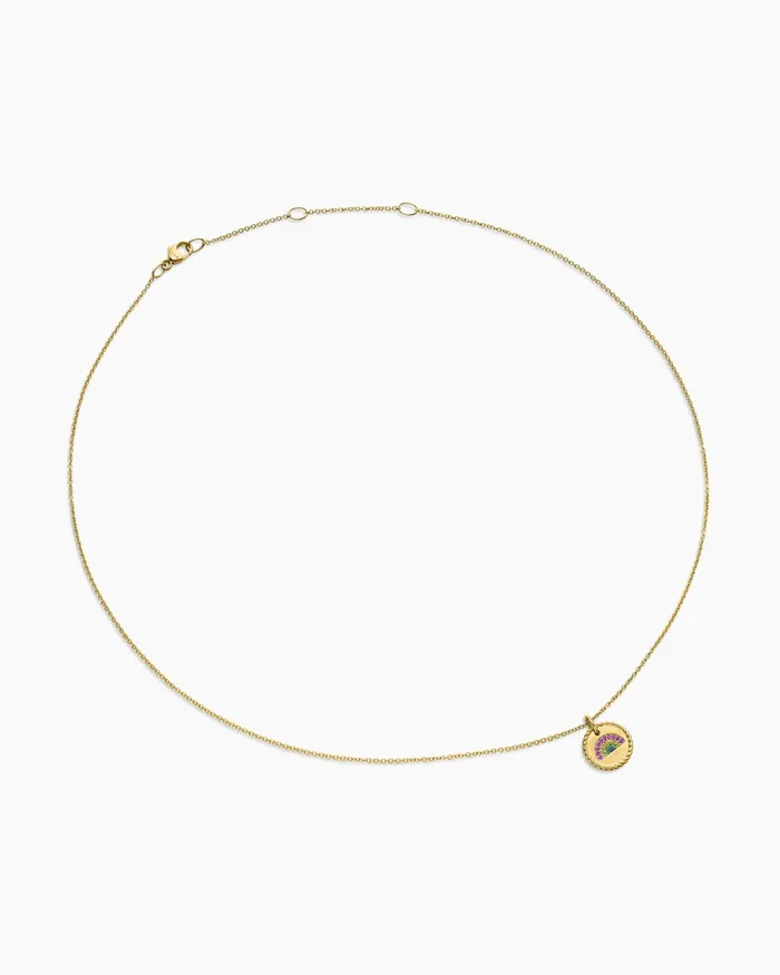 Cable Collectibles Rainbow Necklace In 18K Yellow Gold With Pav Sapphires And Tsavorites 11mm Women David Yurman Pendant Cable Collectibles Rainbow Necklace In 18K Yellow Gold With Pav Sapphires And Tsavorites 11mm Women David Yurman Pendant