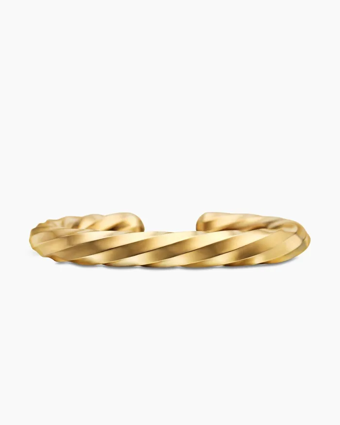 Cable Edge Cuff Bracelet In 18K Yellow Gold 9mm Women David Yurman Cuff