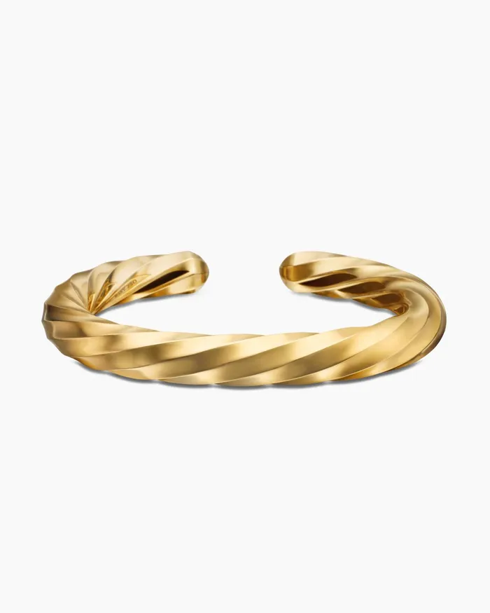 Cable Edge Cuff Bracelet In 18K Yellow Gold 9mm Women David Yurman Cuff Cable Edge Cuff Bracelet In 18K Yellow Gold 9mm Women David Yurman Cuff