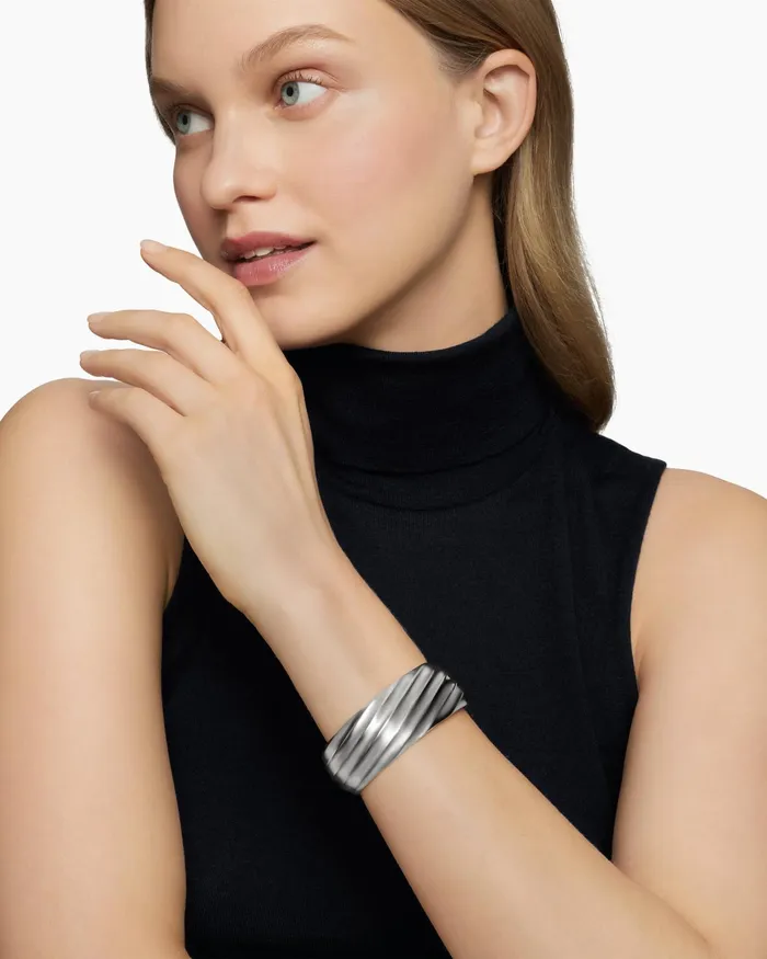 Cable Edge Cuff Bracelet In Sterling Silver 24mm Women David Yurman Cuff Cable Edge Cuff Bracelet In Sterling Silver 24mm Women David Yurman Cuff