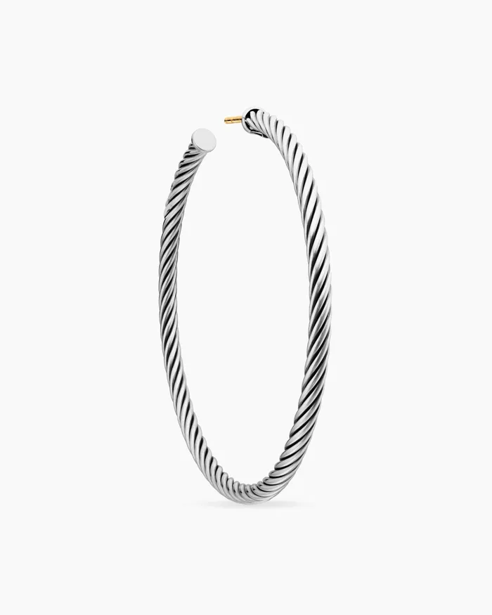 Cable Hoop Earrings In Sterling Silver 2in Women David Yurman Hoop