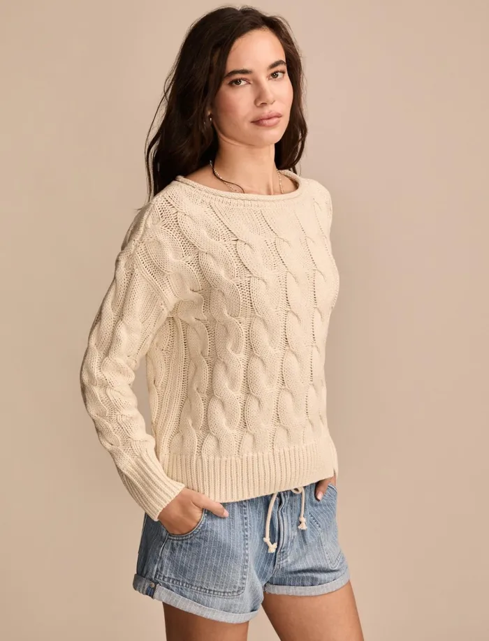 Cable Sweater Pullover Turtledove Women Lucky Brand Sweaters and Sweatshirts