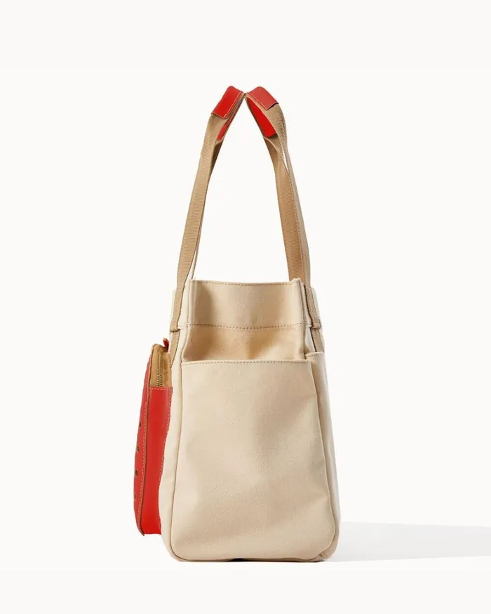 Canvas Pickleball Tote 40 Natural Red Women Dooney and Bourke Totes Canvas Pickleball Tote 40 Natural Red Women Dooney and Bourke Totes