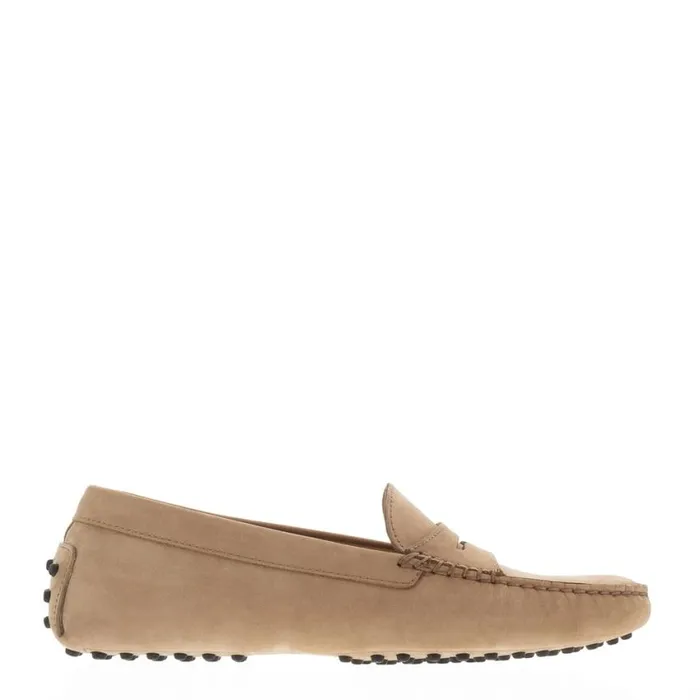Carl Scarpa Domenica Beige Nubuck Suede Penny Loafers Women Bestselling