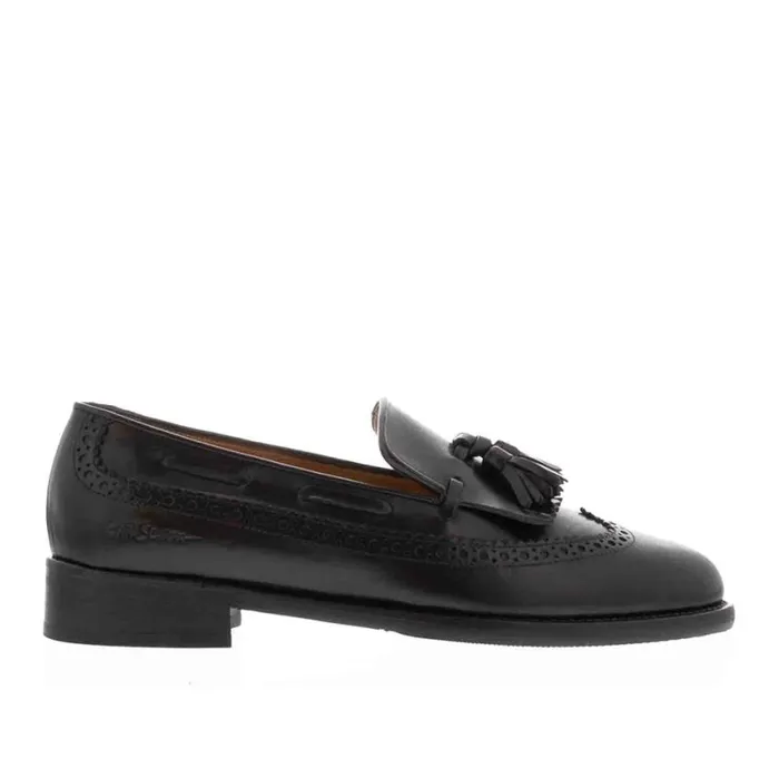 Carl Scarpa Elesta Black Leather Oxford Style Loafers Women Bestselling
