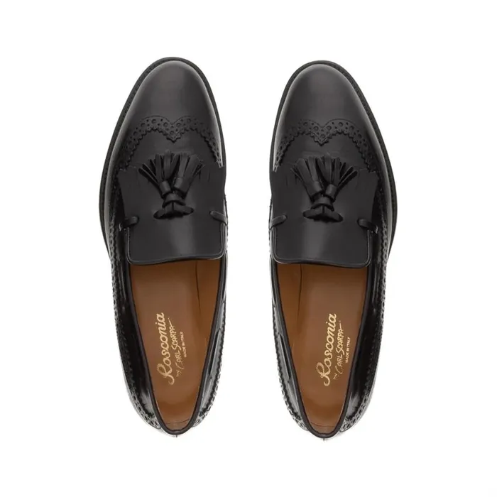 Carl Scarpa Elesta Black Leather Oxford Style Loafers Women Bestselling