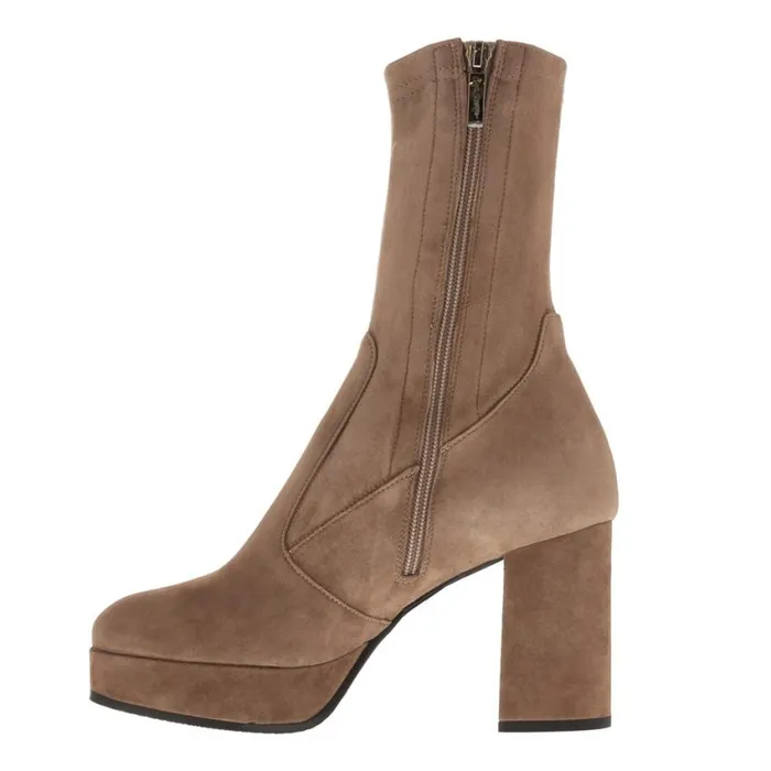 Carl Scarpa Lavora Taupe Platform Ankle Boots Women Suede Ankle Boots