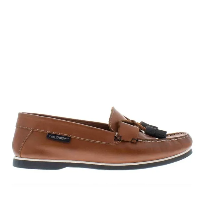 Carl Scarpa Matteo Tan Leather Deck Shoes Women Bestselling