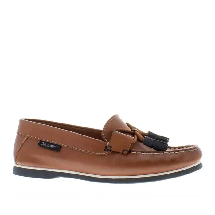 Carl Scarpa Matteo Tan Leather Deck Shoes Women Bestselling