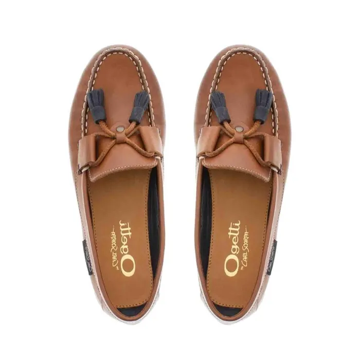 Carl Scarpa Matteo Tan Leather Deck Shoes Women Bestselling
