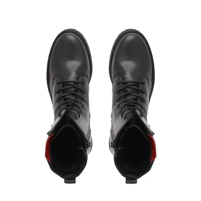 Carl Scarpa Paulette Black LaceUp Ankle Boots Women Leather Ankle Boots