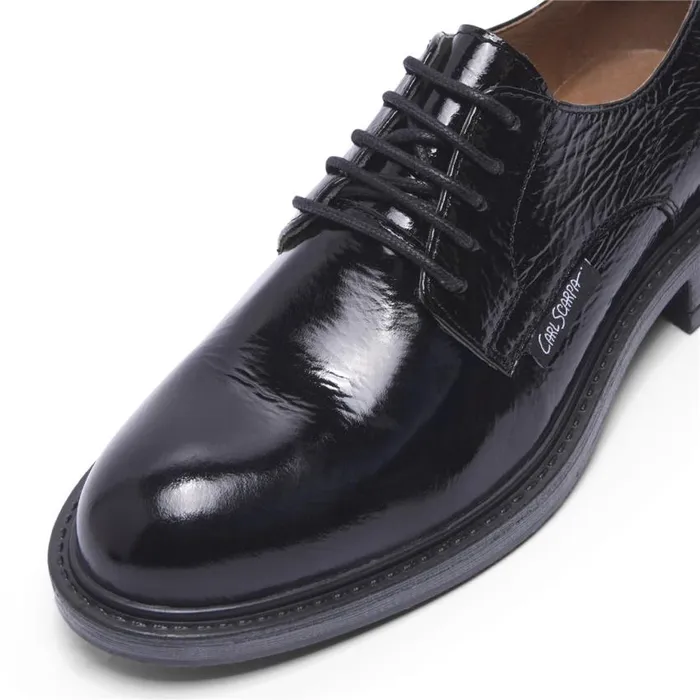 Carl Scarpa Plinio Black Patent Leather Loafers Women Bestselling