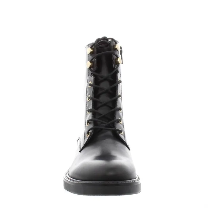 Carl Scarpa Roux Black Leather Lace Up Ankle Boots Women Leather Ankle Boots