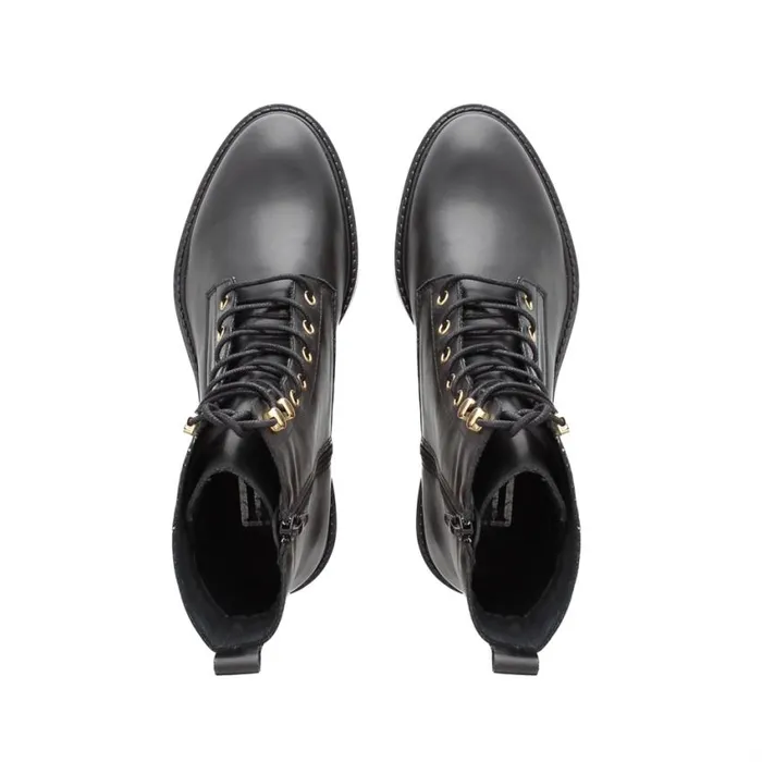 Carl Scarpa Roux Black Leather Lace Up Ankle Boots Women Leather Ankle Boots