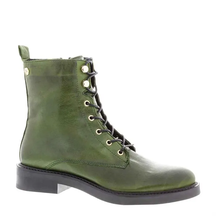 Carl Scarpa Roux Green Leather Lace Up Ankle Boots Women Leather Ankle Boots