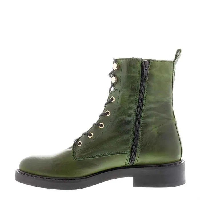 Carl Scarpa Roux Green Leather Lace Up Ankle Boots Women Leather Ankle Boots