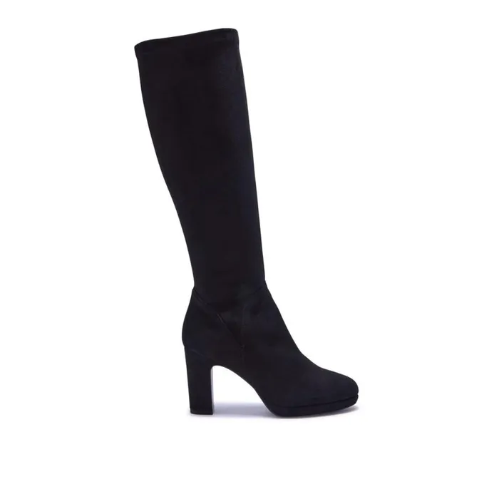 Carl Scarpa Soleste Black Stretch Long Leg Boot Women Suede Boots