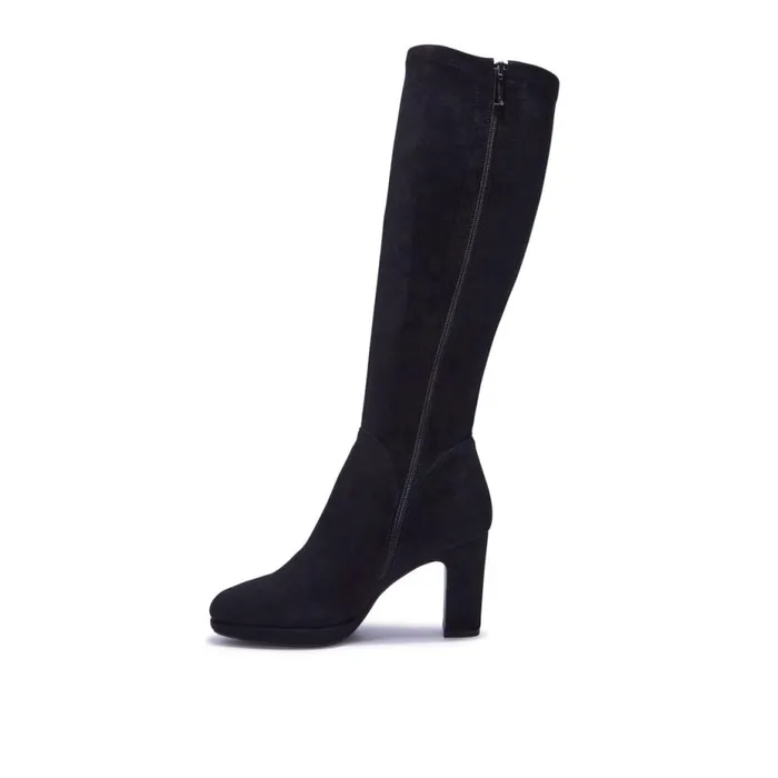 Carl Scarpa Soleste Black Stretch Long Leg Boot Women Suede Boots