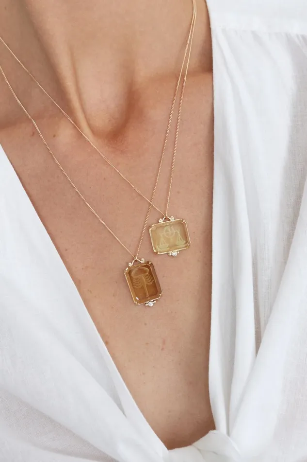 Chan Luu 14k Fine Women 14k Scorpio Zodiac Necklace