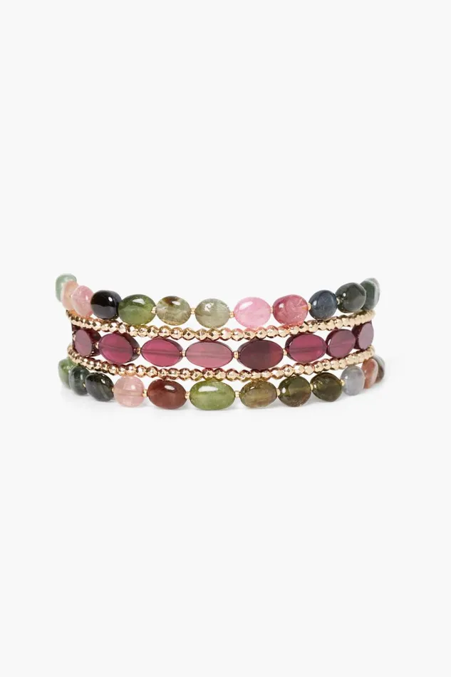 Chan Luu Bracelets Women Kenai Naked Wrap Bracelet Tourmaline Mix