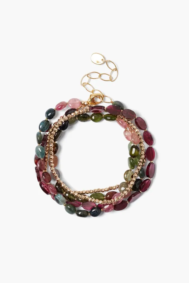 Chan Luu Bracelets Women Kenai Naked Wrap Bracelet Tourmaline Mix