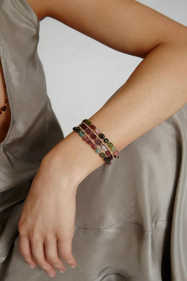 Chan Luu Bracelets Women Kenai Naked Wrap Bracelet Tourmaline Mix