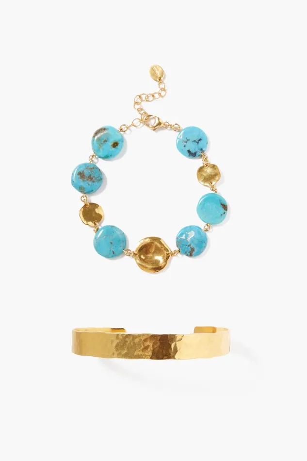 Chan Luu Bracelets Women Turquoise Coin Bracelet Set
