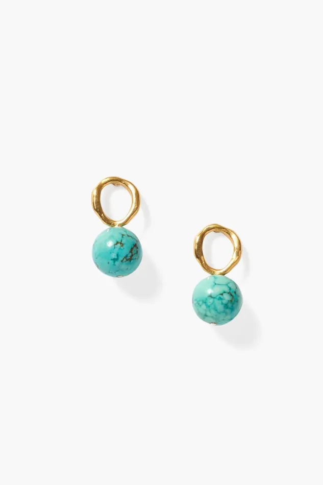 Chan Luu Earrings Women Globe Stud Earrings Turquoise