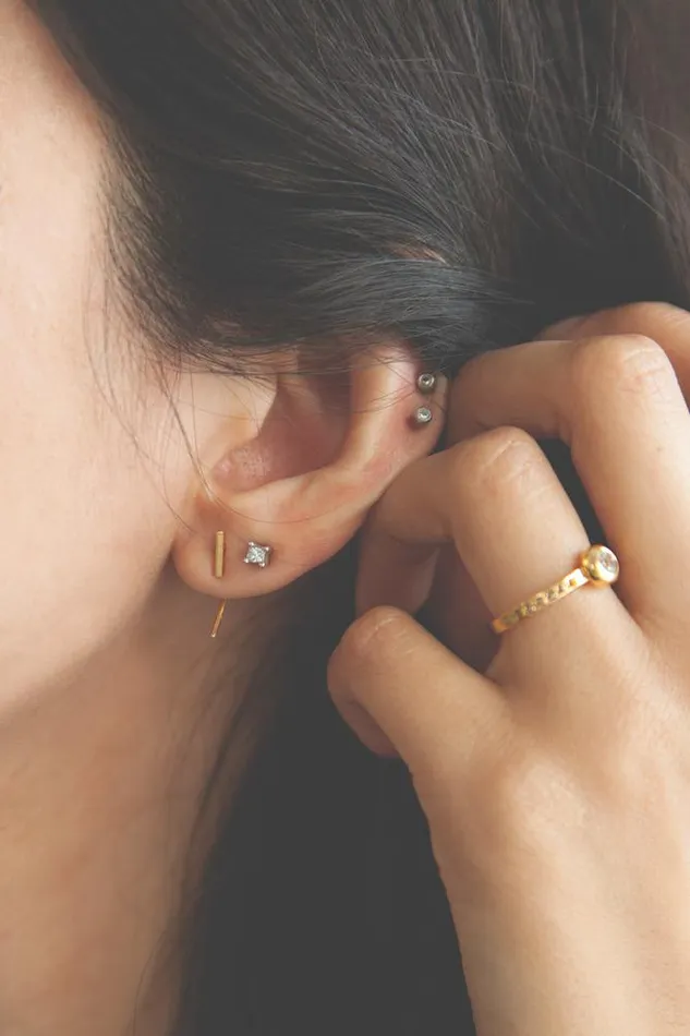 Chan Luu Earrings Women Gold Bar And Hook Earrings