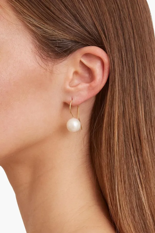 Chan Luu Earrings Women White Baroque Pearl And Gold Drop Earrings