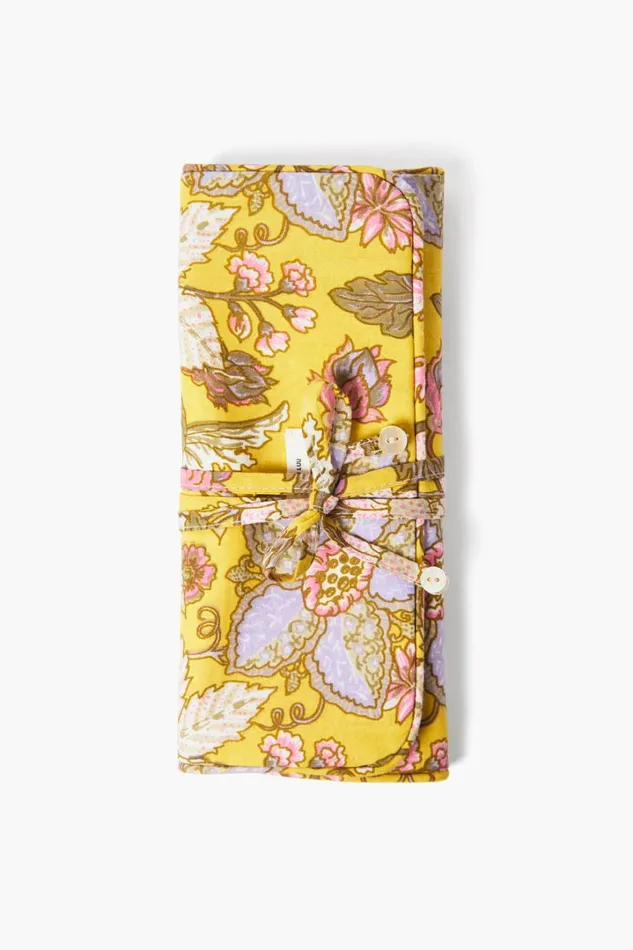 Chan Luu Jewelry Storage Women Jewelry Roll Up Case Yellow