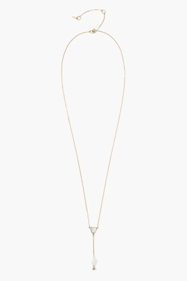 Chan Luu Necklaces Women 14k Sloane Lariat Necklace White Pearl Mix