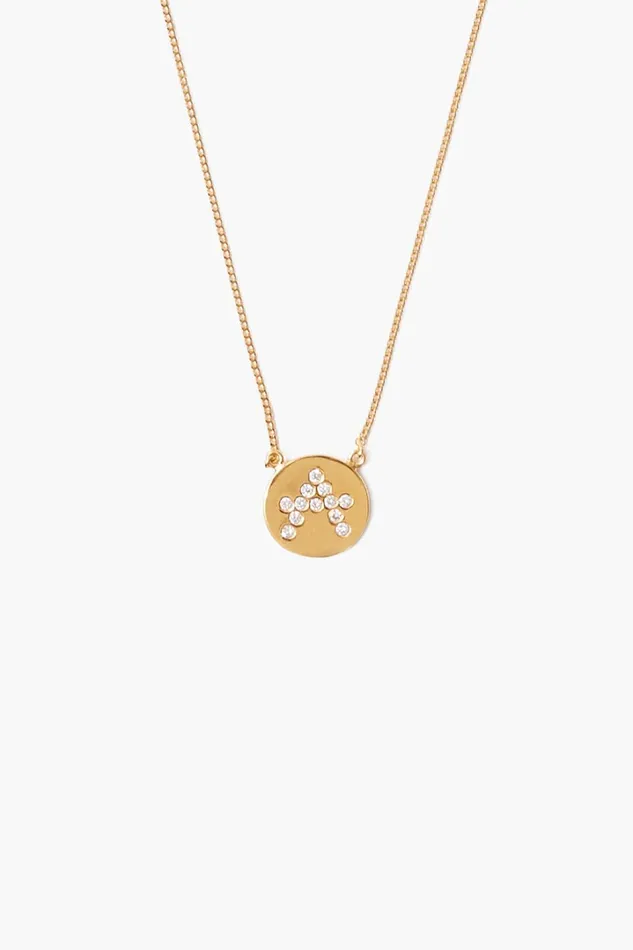 Chan Luu Necklaces Women Diamond Initial Coin Necklace Gold
