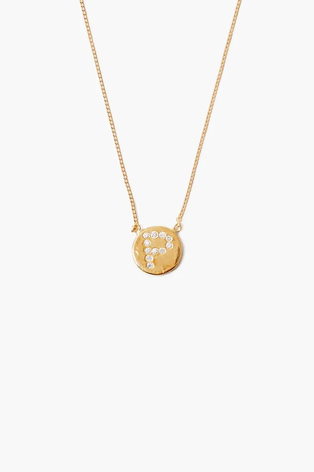 Chan Luu Necklaces Women Diamond Initial Coin Necklace Gold