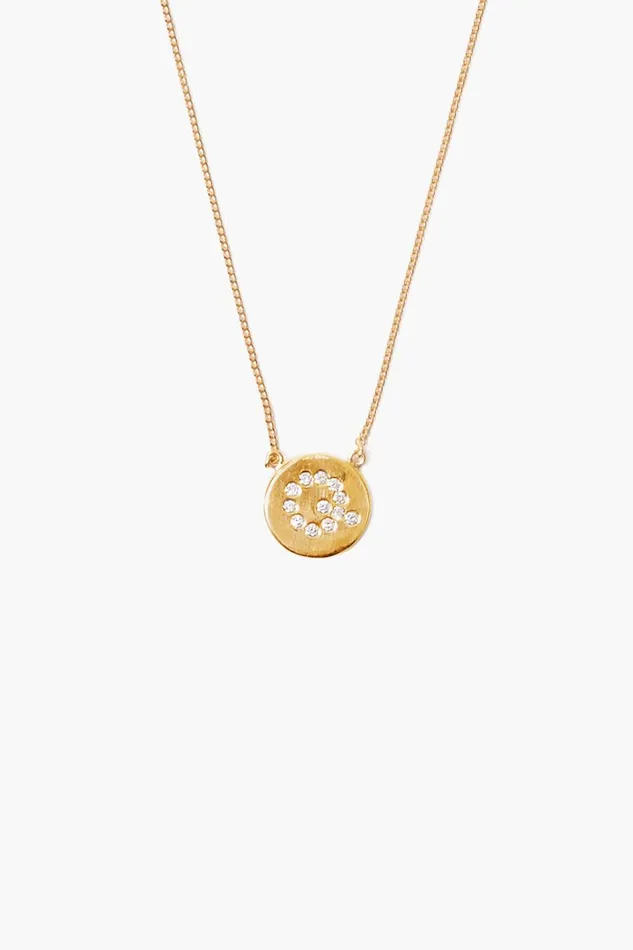 Chan Luu Necklaces Women Diamond Initial Coin Necklace Gold