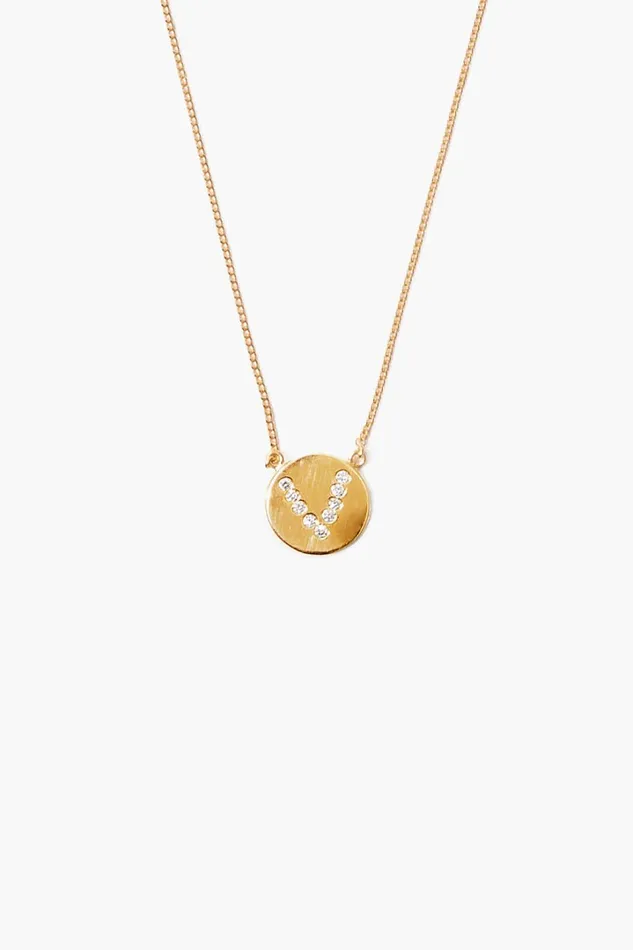 Chan Luu Necklaces Women Diamond Initial Coin Necklace Gold
