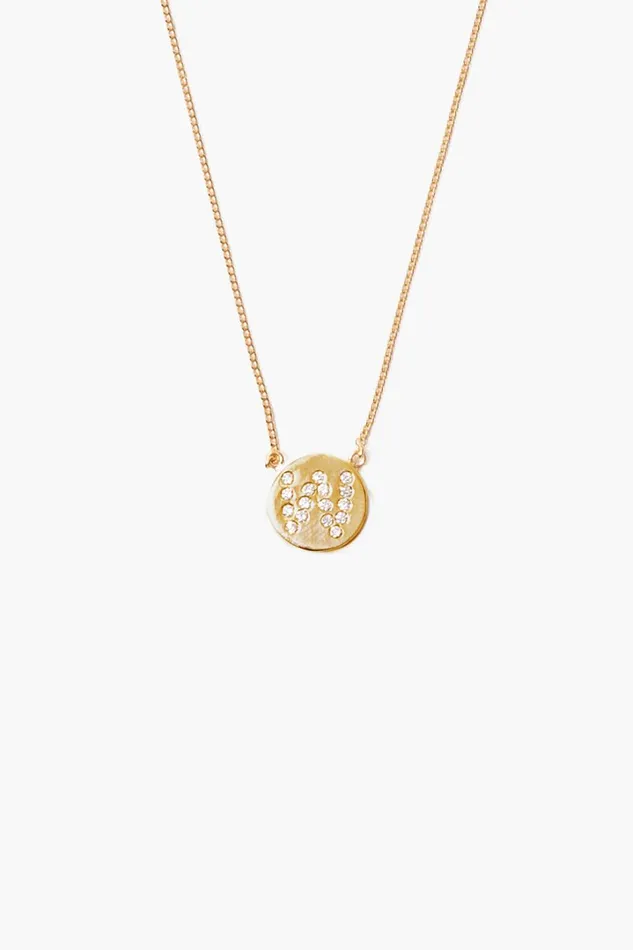 Chan Luu Necklaces Women Diamond Initial Coin Necklace Gold